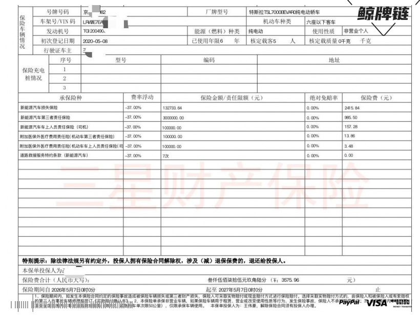 鲸牌链-京牌车长租平台-闲置京牌车长租：3500 元/月 特斯拉model3 5座 纯电小轿车 尾号2 