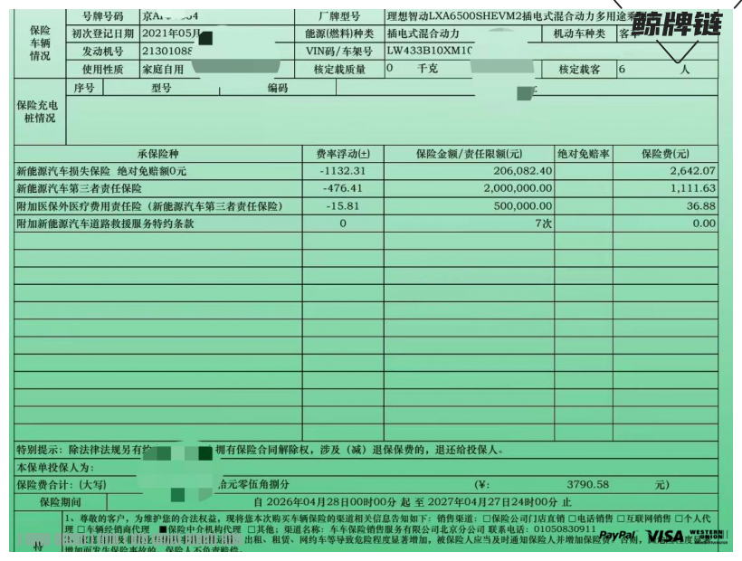 鲸牌链-京牌车长租平台-闲置京牌车长租：3500 元/月 理想ONE 6座 混动SUV 尾号5 