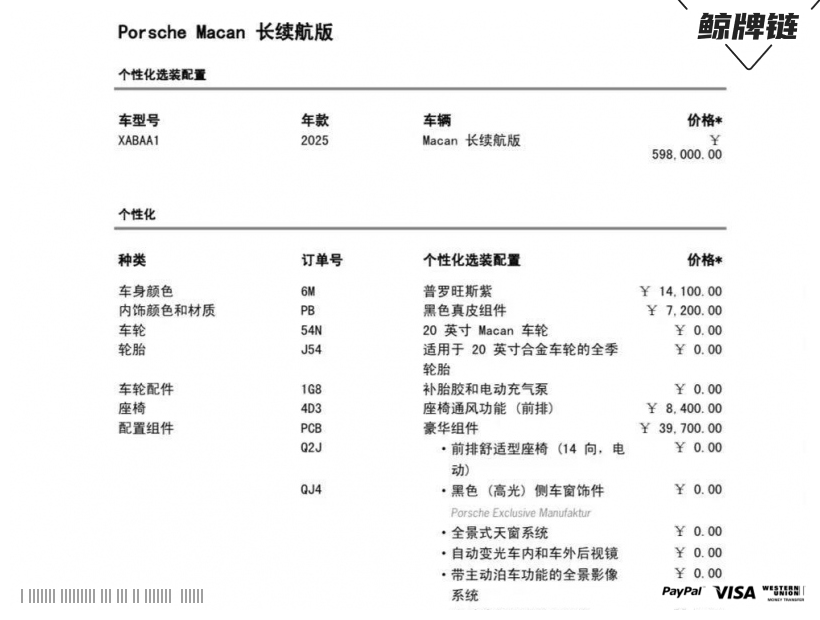 鲸牌链-京牌车长租平台-闲置京牌车长租：9800 元/月 保时捷Macan EV 2026款长续航版 5座 纯电SUV 尾号8 